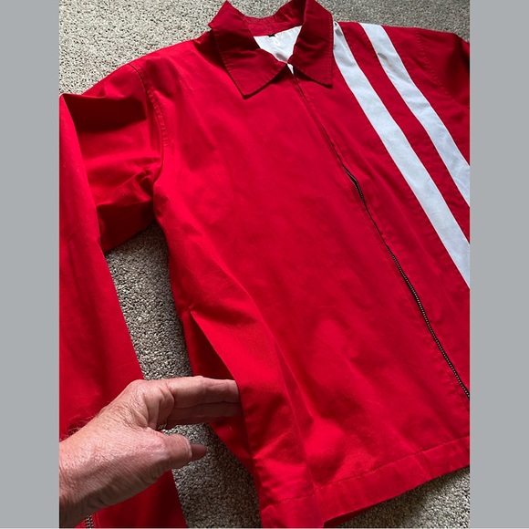 🎉LANSKY BROS Speedway Jacket, Men’s Size Med, Red/White - Picture 2 of 11